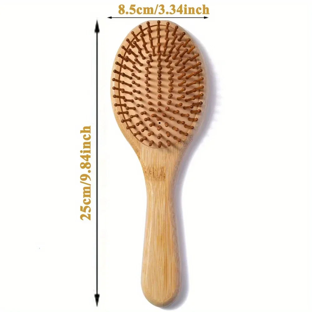 Natural bamboo paddle comb