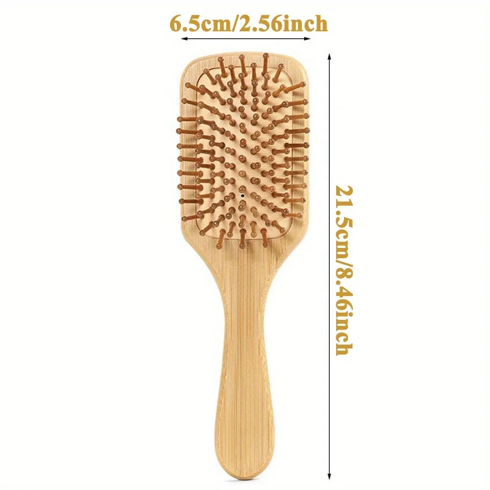 Natural bamboo paddle comb