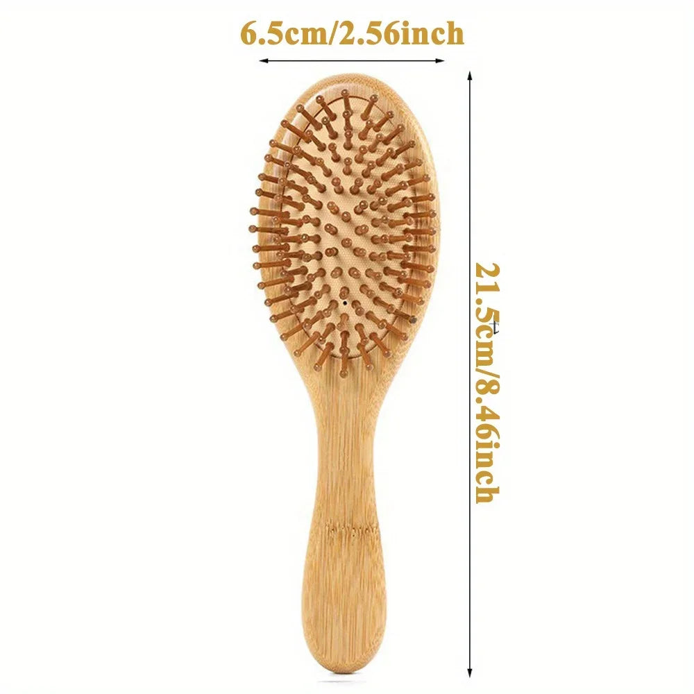 Natural bamboo paddle comb